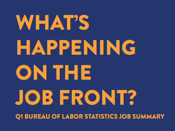what's happening on the job front? Q1 bureau of labor statistics